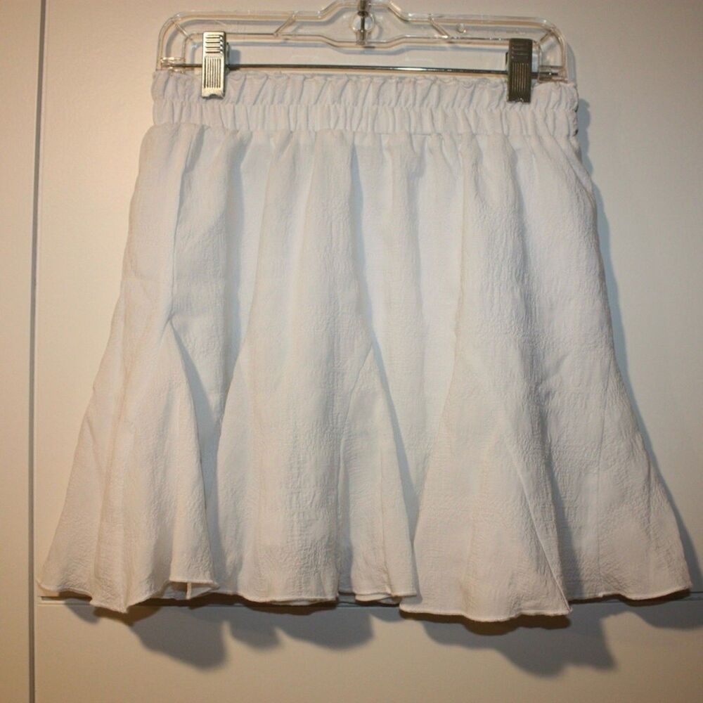 Forever 21 white Smocked Skater Mini Skirt
